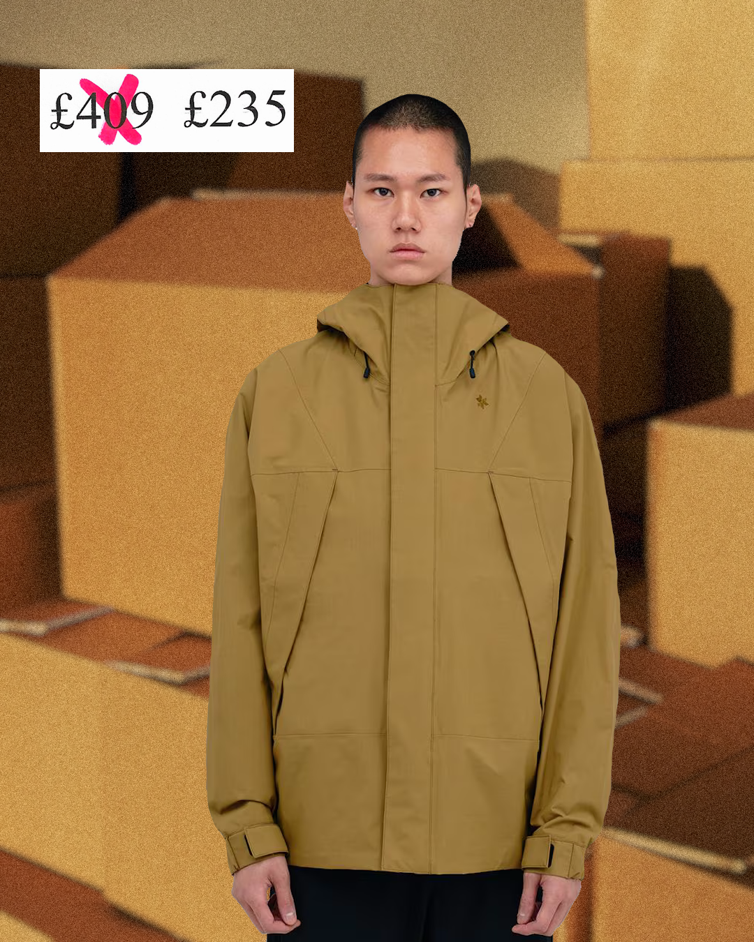 A charcoal gray wool overcoat with clean minimalist lines.