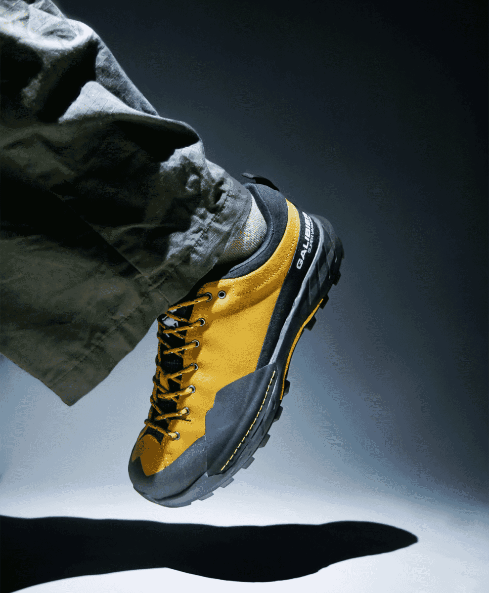 Classic leather Galibier hiking boot with traditional metal eyelets.