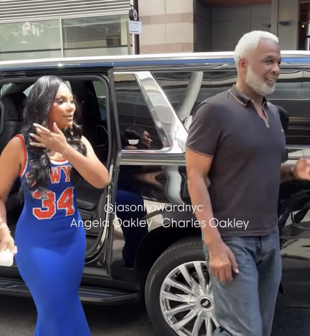 Angela Oakley Debuts Custom NY Knicks Jersey Gown