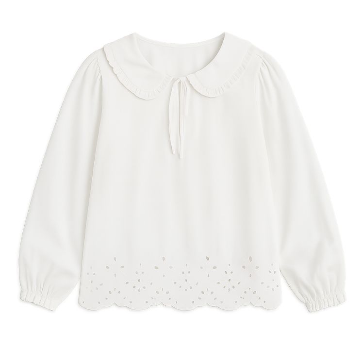 Crisp white collared blouse
