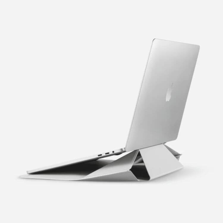 Sleek MOFT laptop sleeve that unfolds into a desktop stand