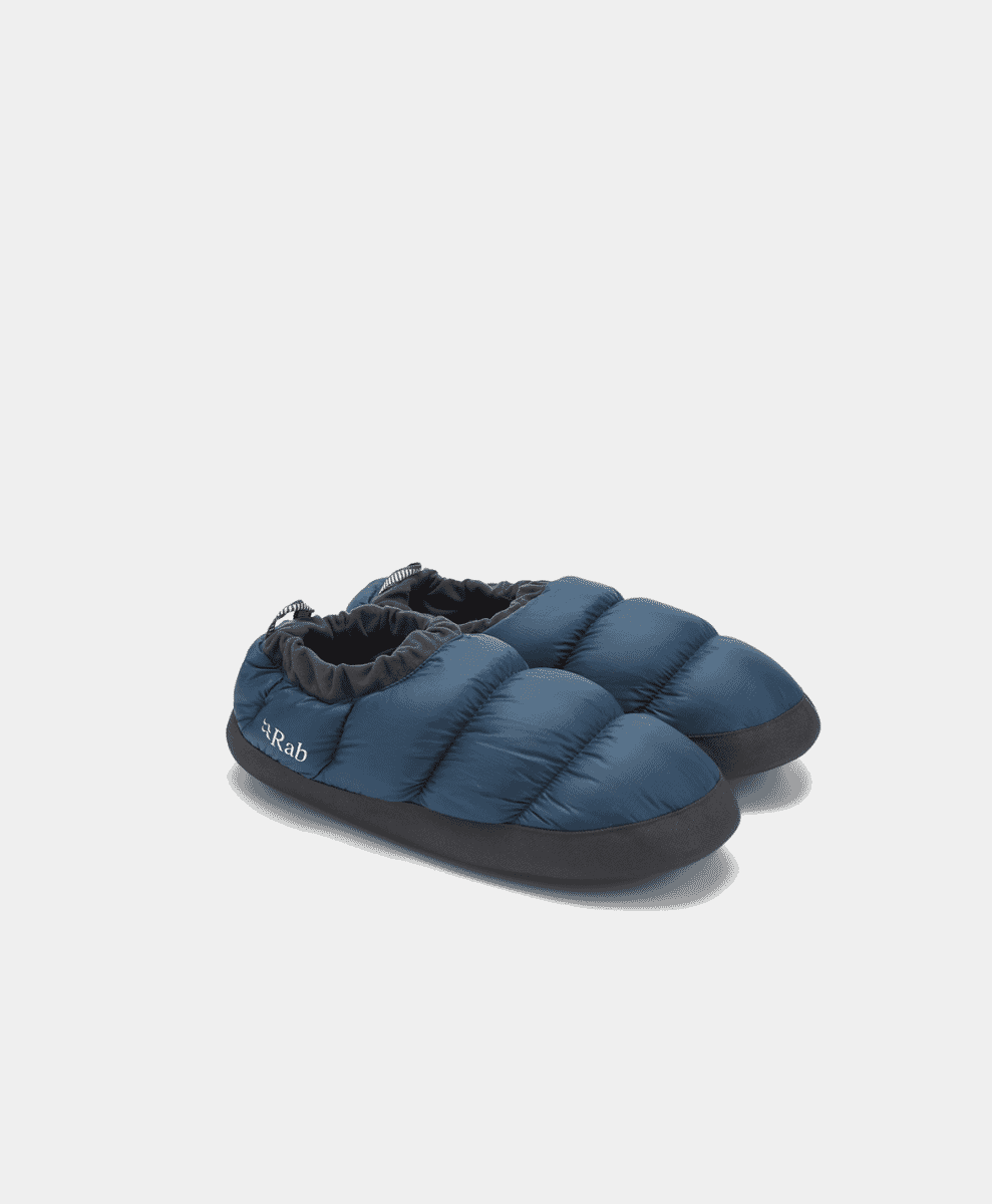 Detail shot of the non-slip sole on the Rab Down Hut Slippers.
