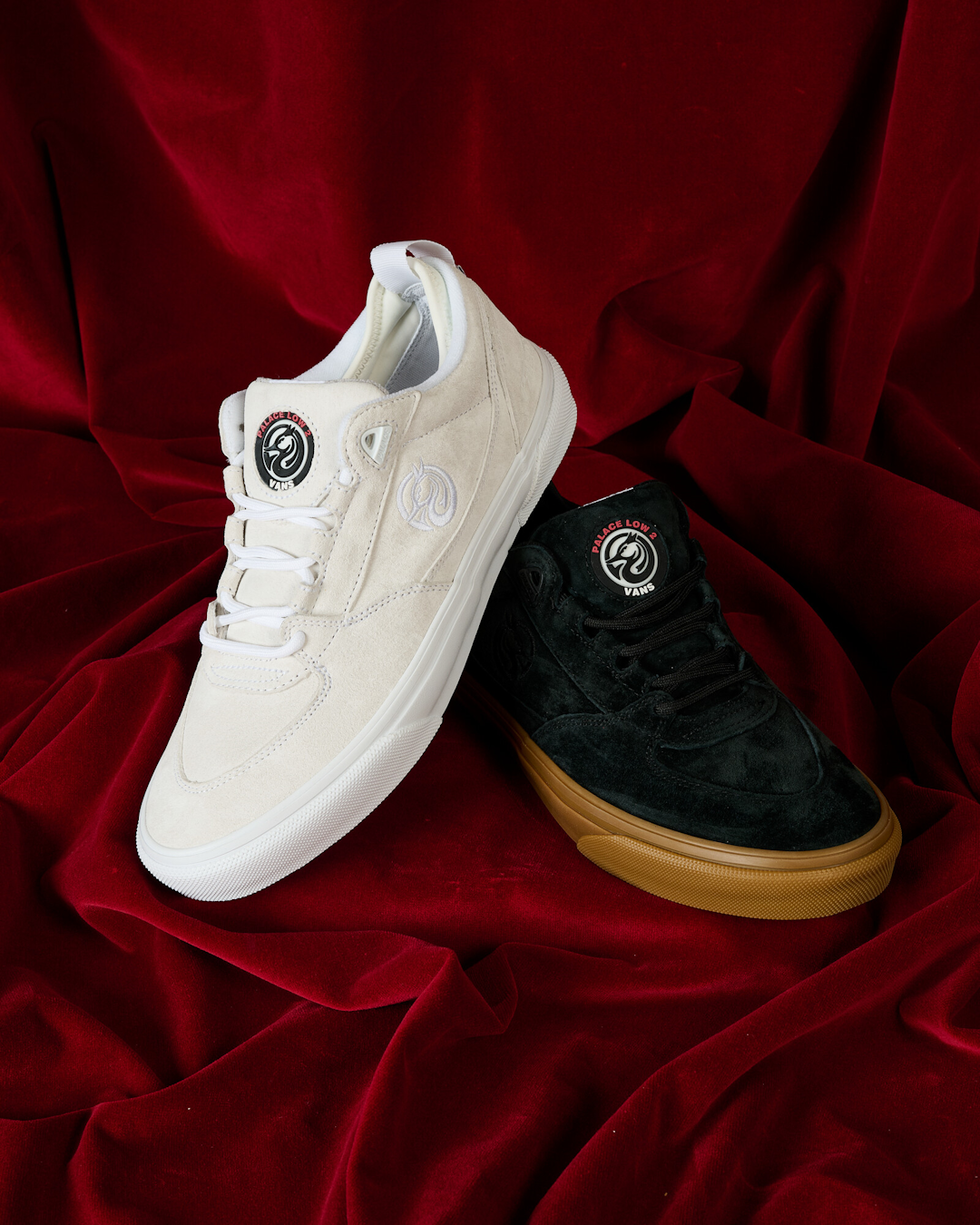 Side profile view of the Vans Palace Low 2 showing the collar and suede materials.