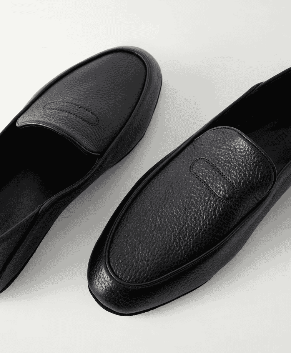 John Lobb Kingston II collapsible-heel full-grain deerskin loafers.