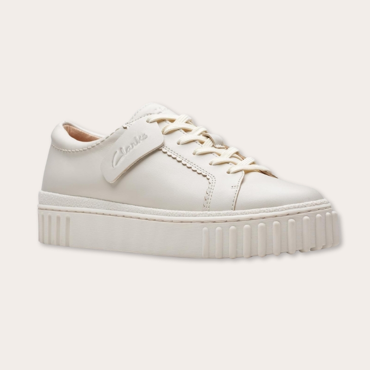 Classic white leather heritage sneakers.