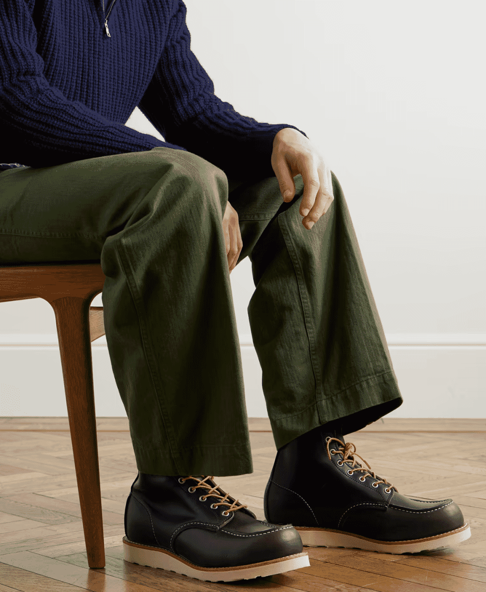 Red Wing 8847 Classic Moc leather boots.