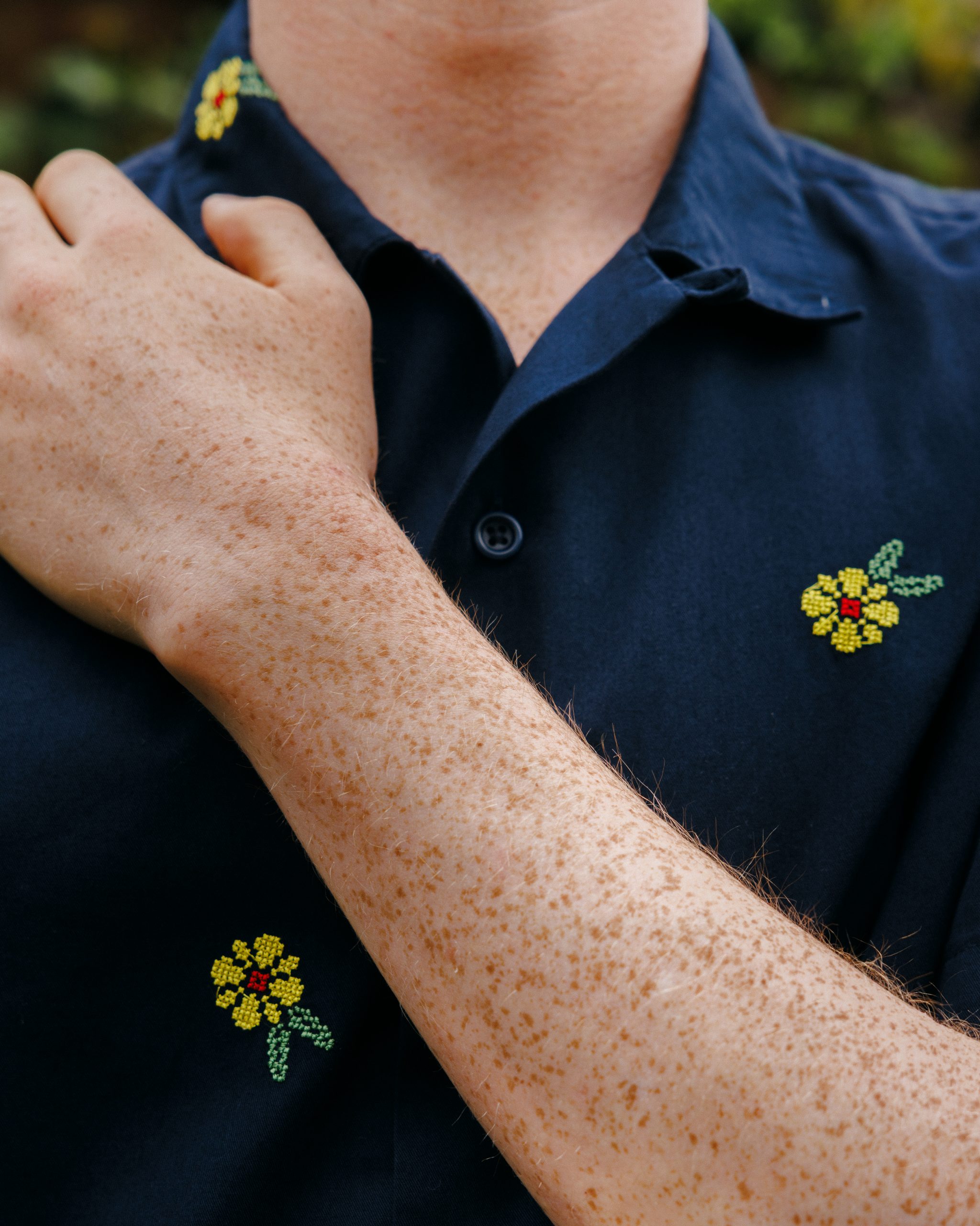 Detail shot of high-performance cotton weave used in breathable kitchen garments.