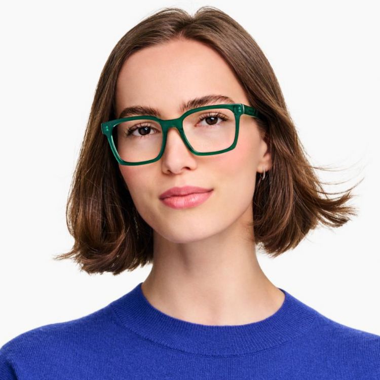 Warby Parker Zoya frames with a modern aesthetic.