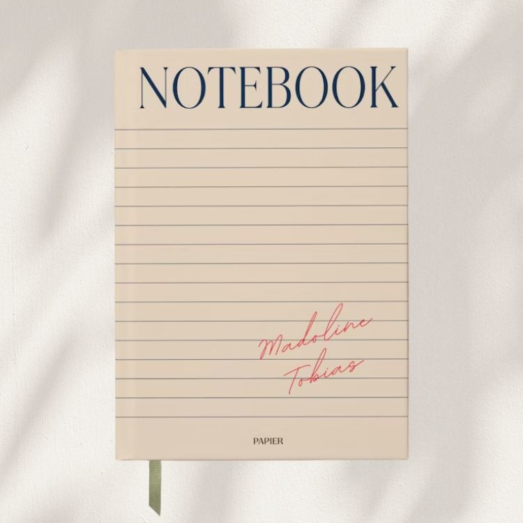 Lined notebook with a stylish patterned cover