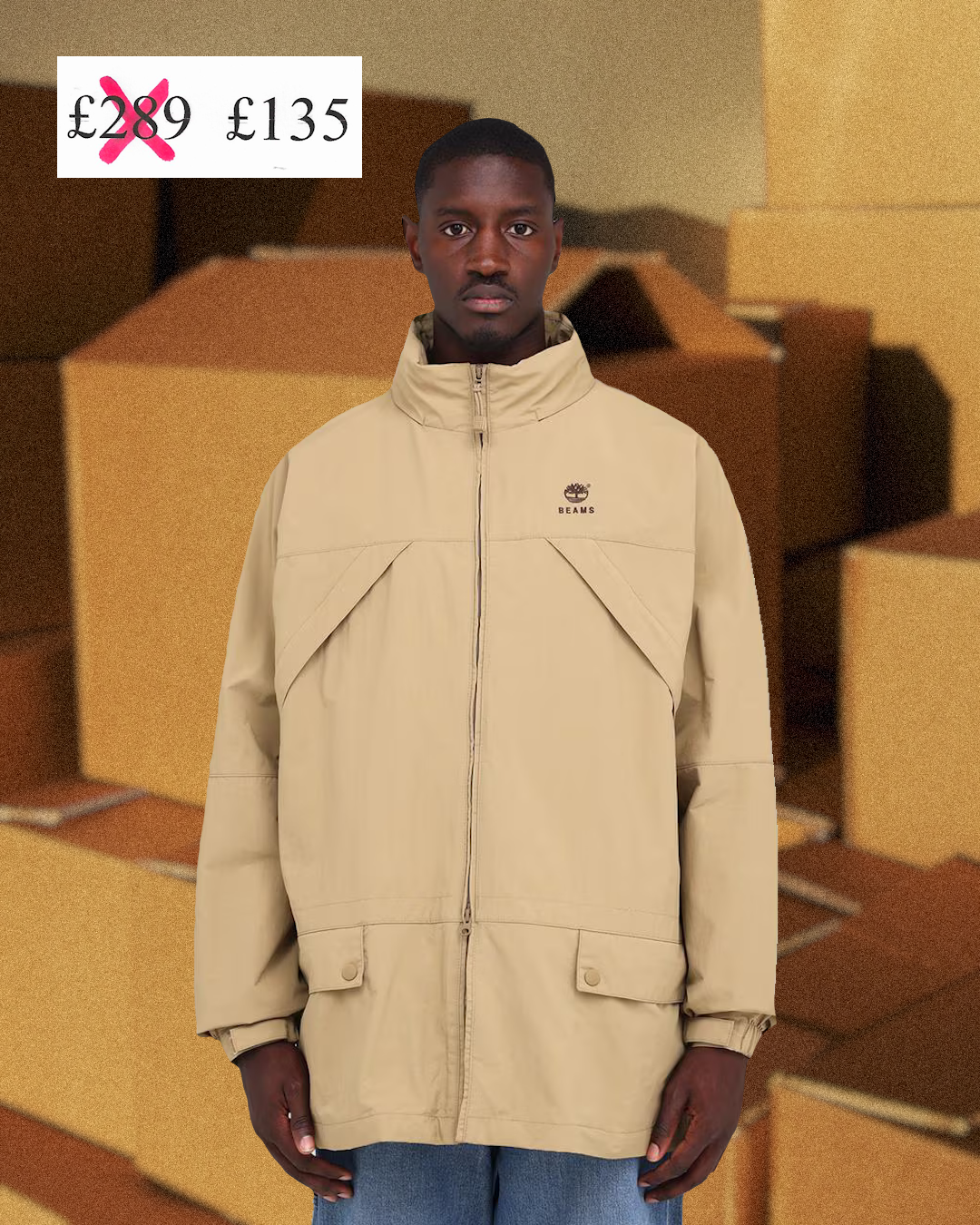 Back view of a heavy-duty winter parka showing durable shell construction.