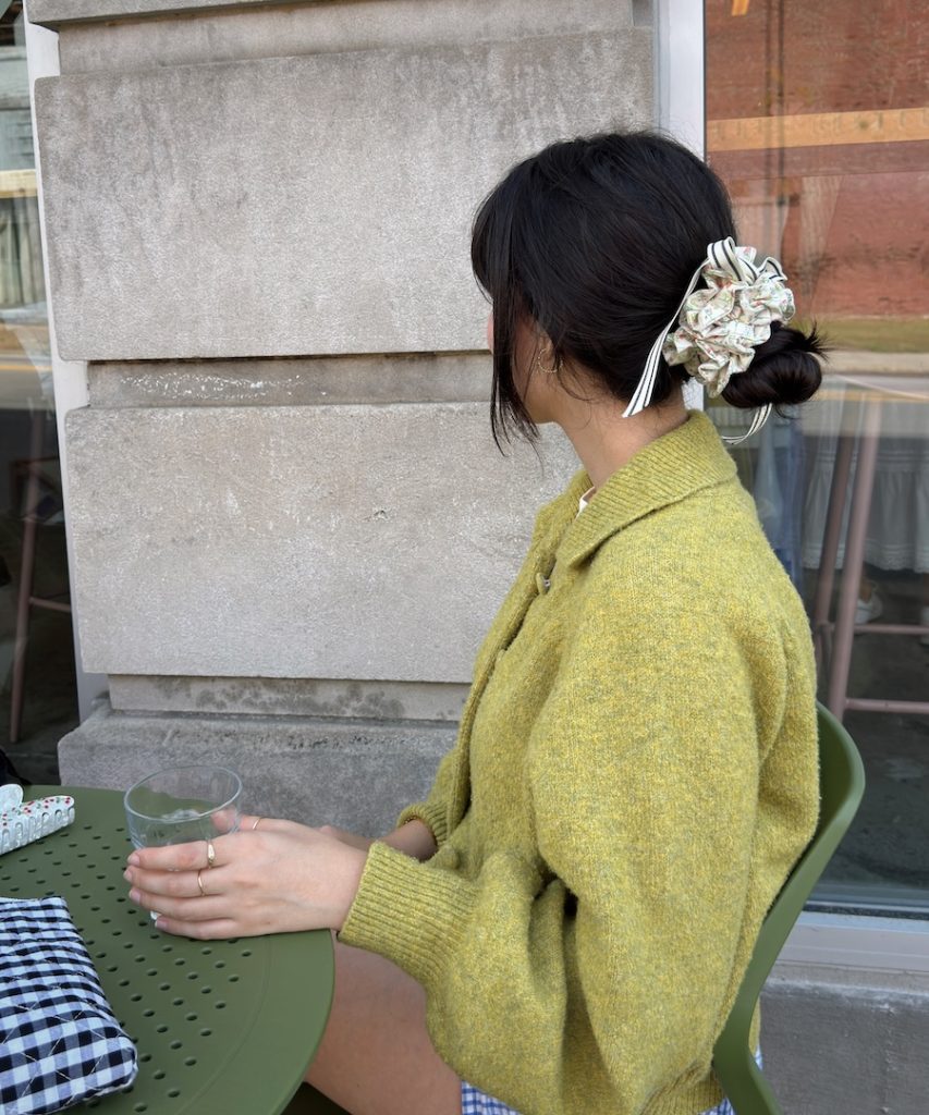 Bright chartreuse knit sweater
