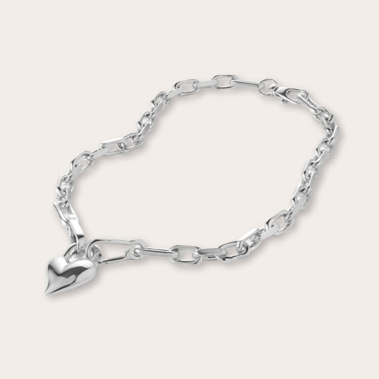 A simple, elegant Jenny Bird Heart Pendant Necklace in silver.