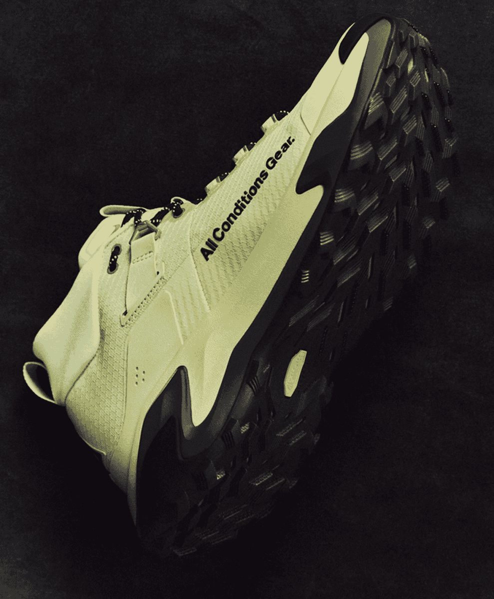 Side profile view of the Nike ACG Zegama Hike showing the anatomical trail-specific last.