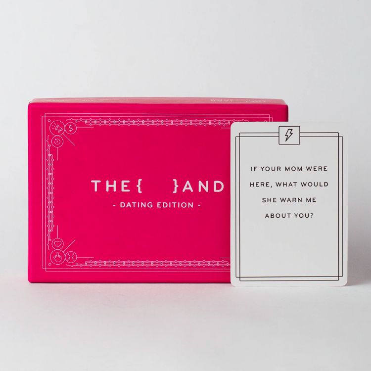 The {THE AND} Dating Edition card game box.