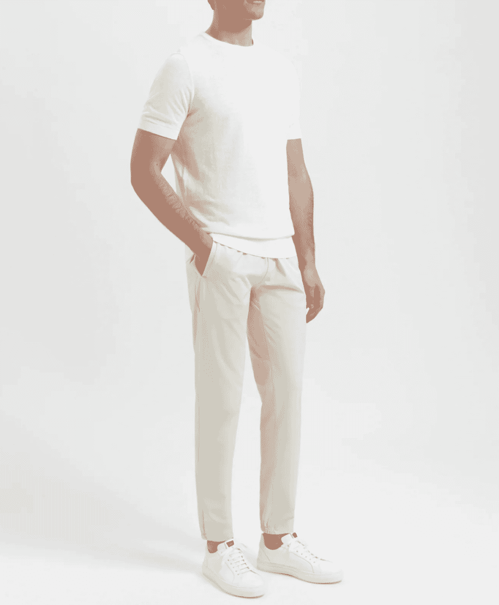 Lifestyle shot of Wahts Harper Tech Stretch Comfort Trousers.