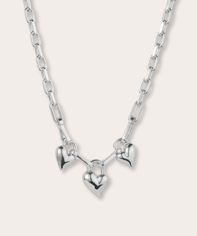 Jenny Bird Triple Heart Pendant Necklace.