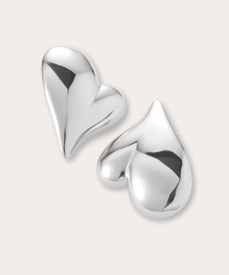 Jenny Bird Heart Button Earrings.