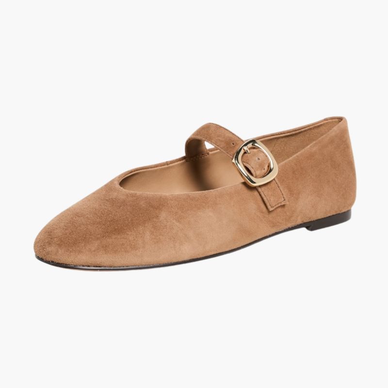 Madewell Remy Mary Jane Flats in a classic black finish with a single strap.