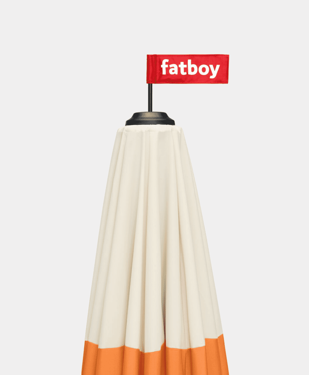 Close-up of the fabric and frame of the Fatboy Pensol Parasol.