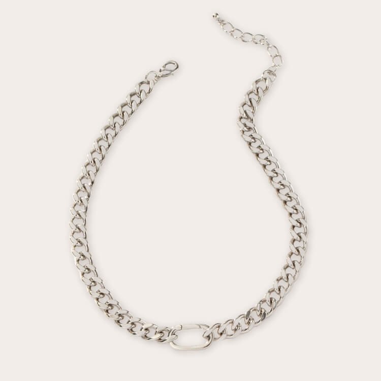A bold, silver link chain necklace by Uncommon James.
