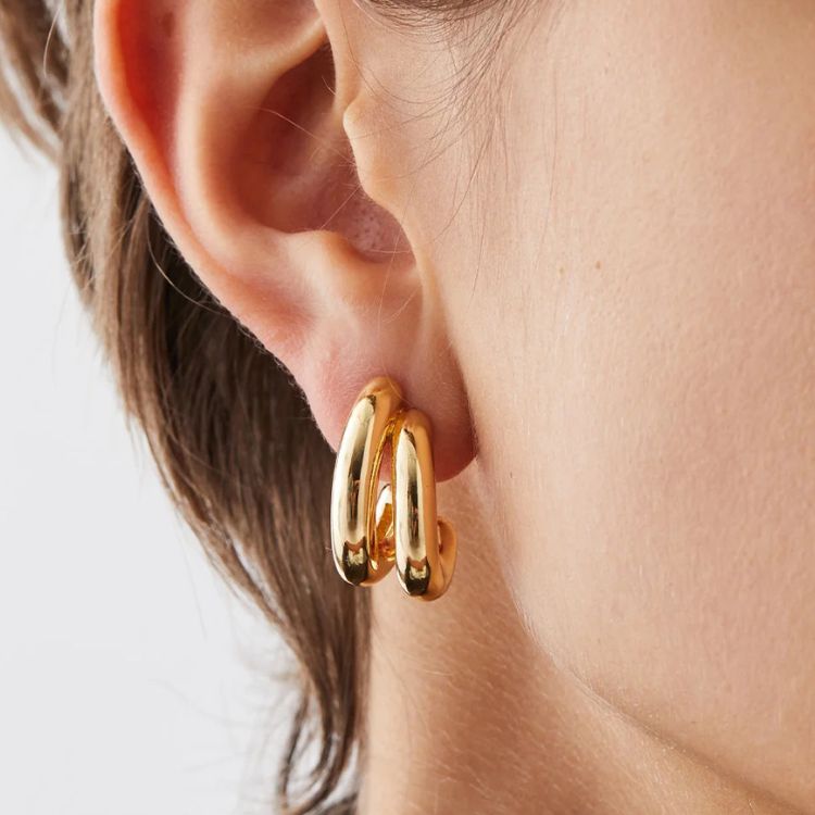 Jenny Bird Florence Earrings in a sculptural shape.