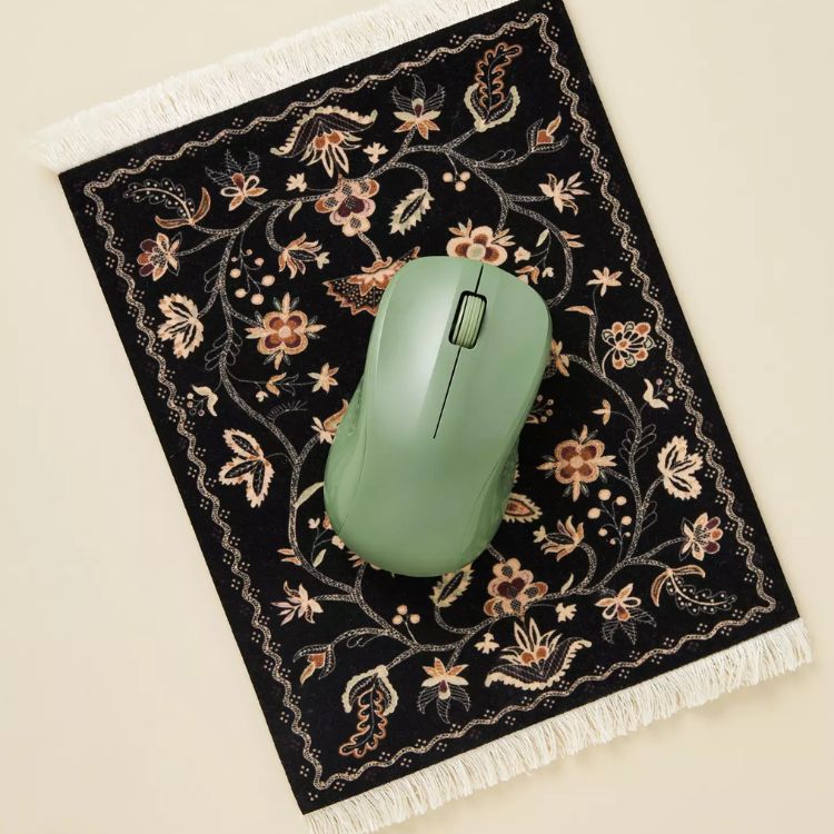 Large rectangular mousepad with an abstract floral pattern