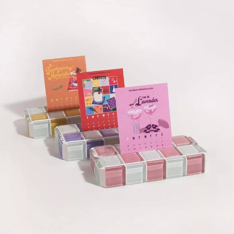 Checkered tile photo holder with a polaroid picture
