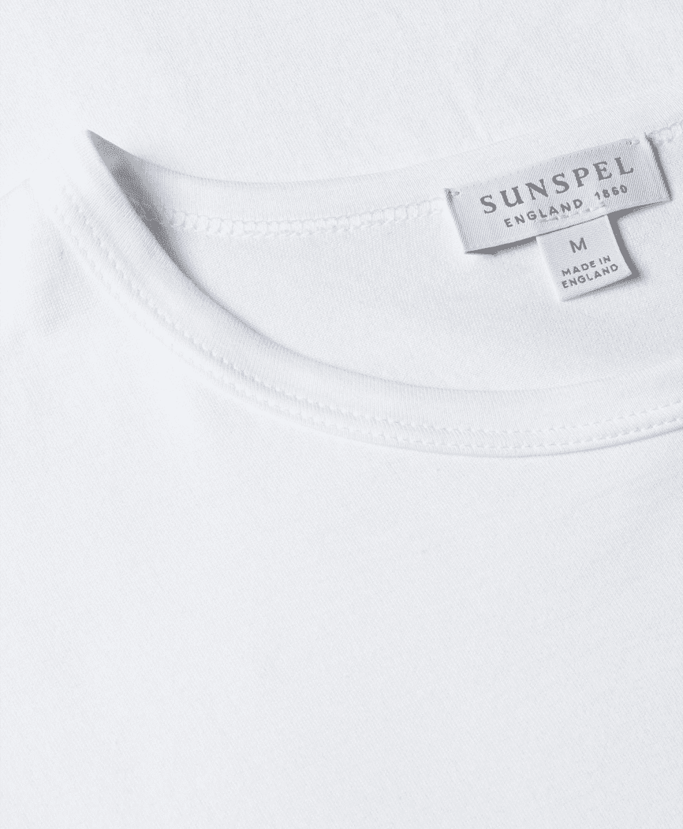 Close-up of the Sunspel long-staple cotton fabric.