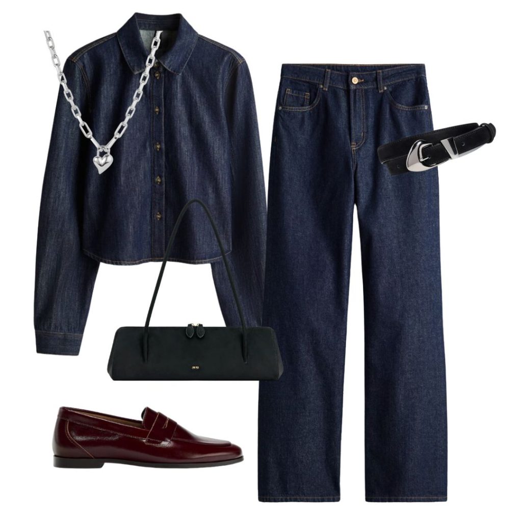 Close-up of heart-motif jewelry and metallic fashion accessories.