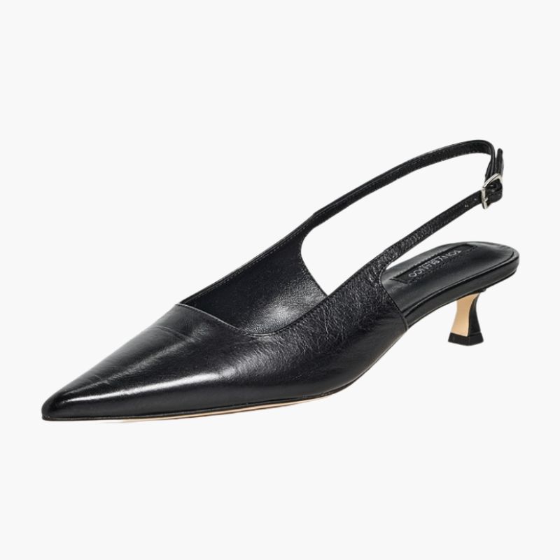 Crush Slingback Heels with a modern strap design and comfortable low heel.