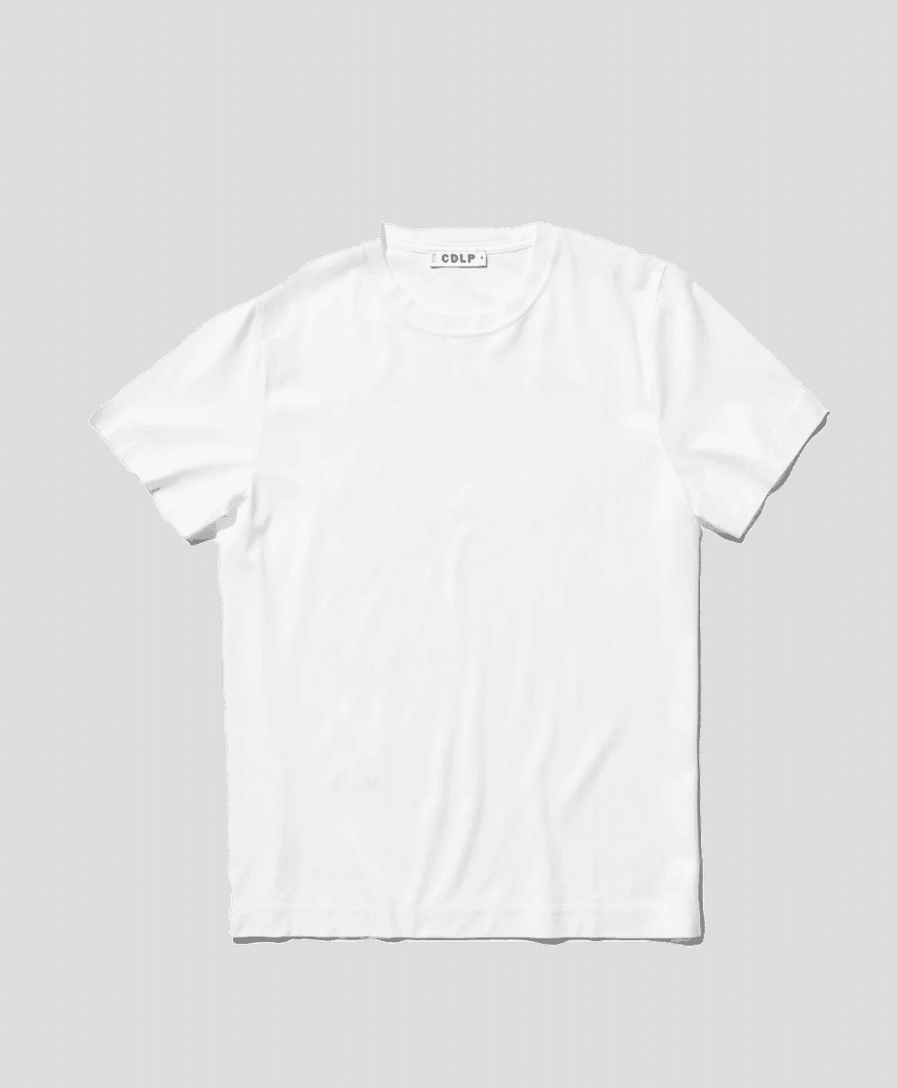 Model wearing the CDLP white t-shirt for a premium look.