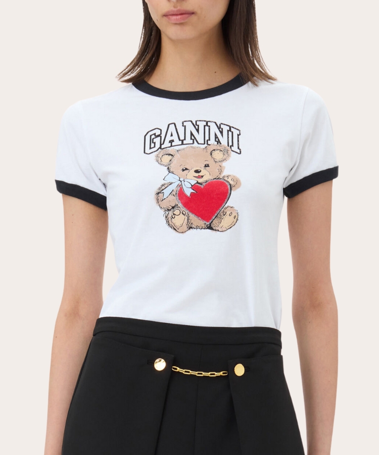 GANNI Jersey Bear T-Shirt.