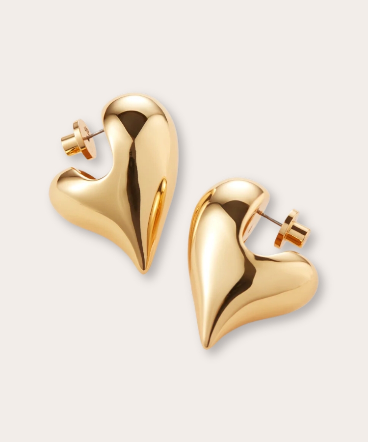 Jenny Bird Heart Puff Earrings.