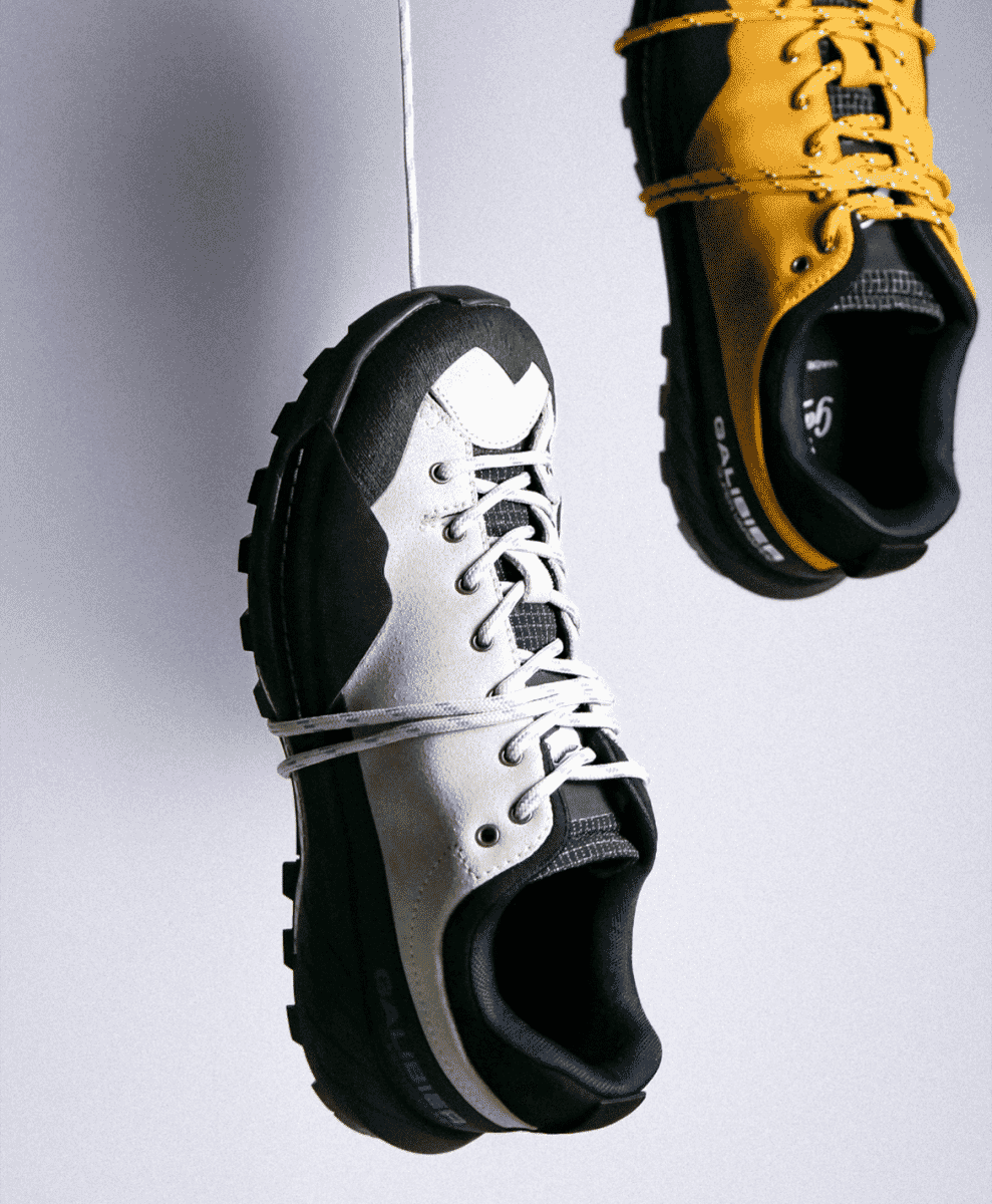 Outsole of Galibier boots showing heavy-duty lugs for mountain and street grip.