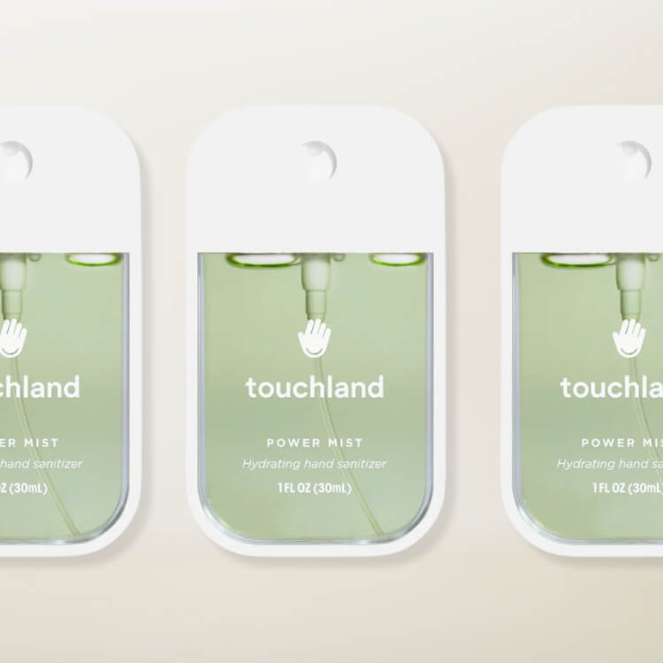 Slim, colorful mist hand sanitizer bottle
